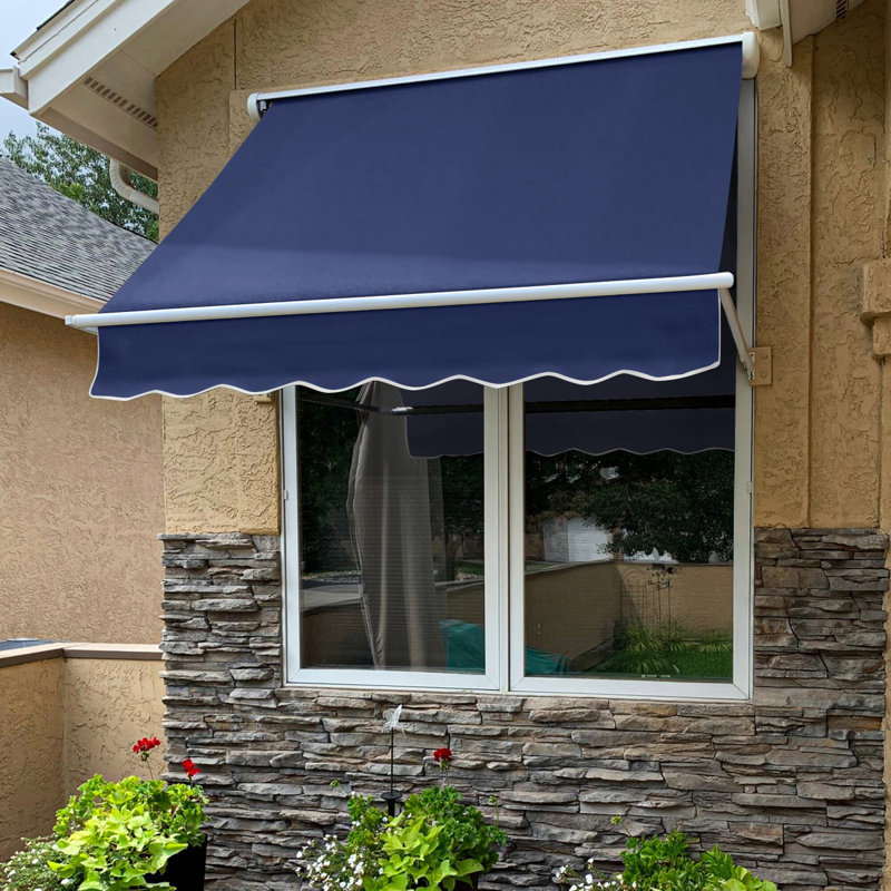 Awntech Mesa Window Retractable Awning, 24" H x 76" W x 24" D, Navy