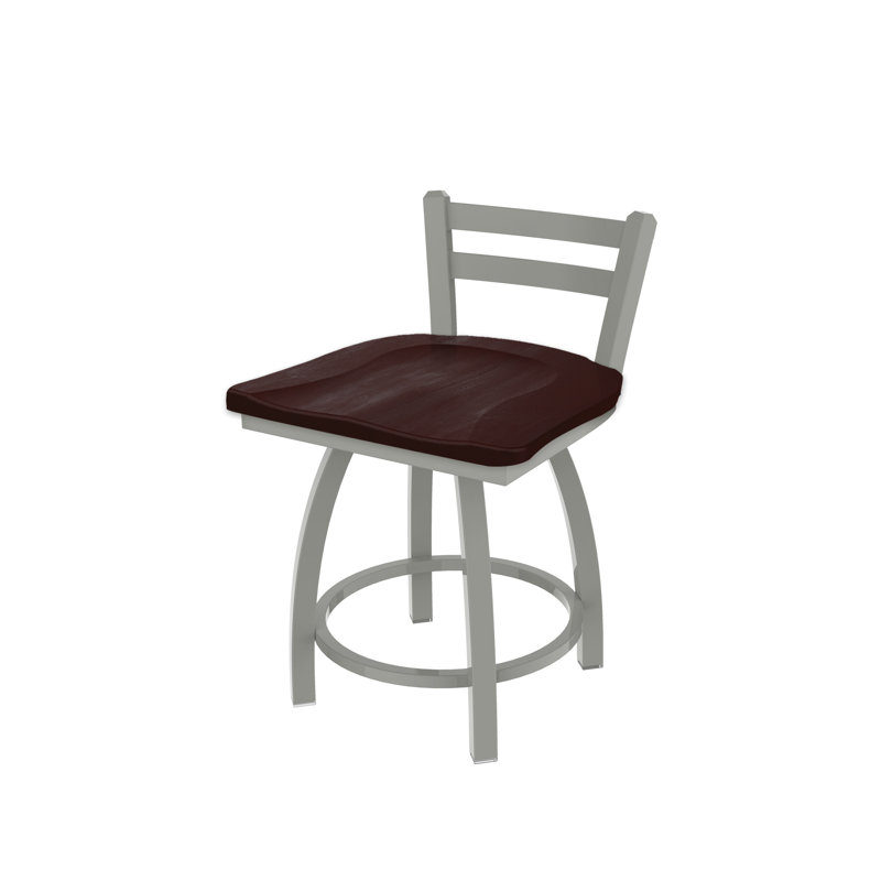 Tabouret de coiffeuse 411 Jackie, Bois - Érable cerisier foncé, Nickel anodisé