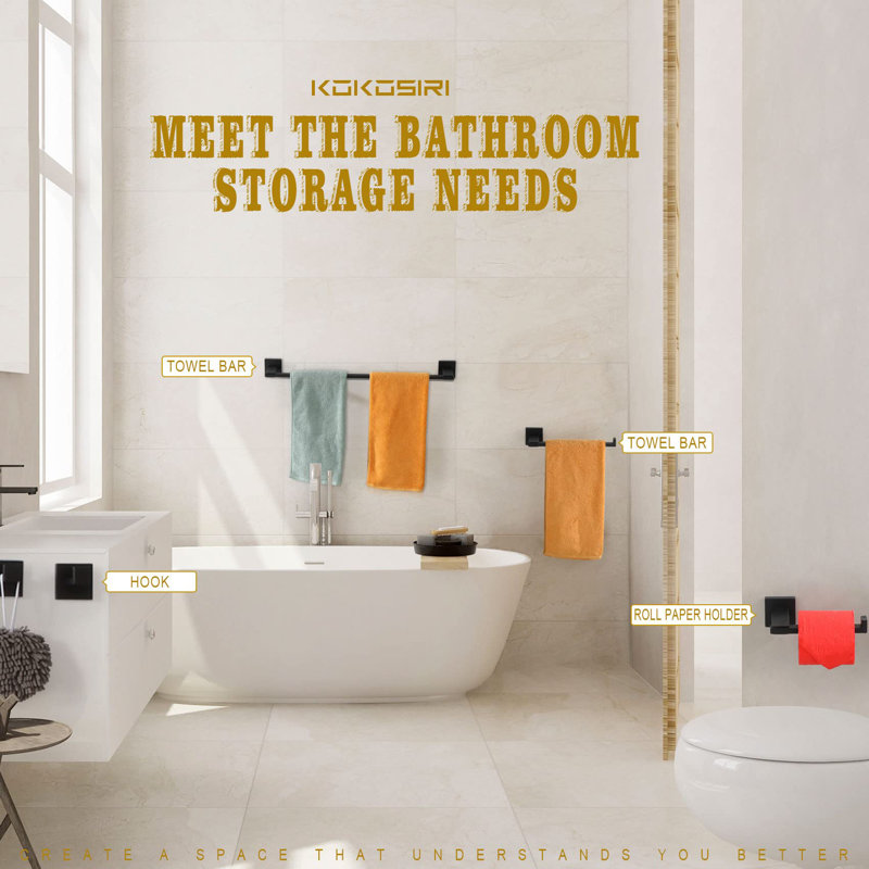 5 - Piece Bathroom Hardware Set, Matte Black