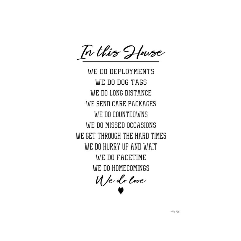 In This House Military Family - Print on Canvas, 101.6cm H x 20.32cm W x 1.91cm D, Wrapped Canvas