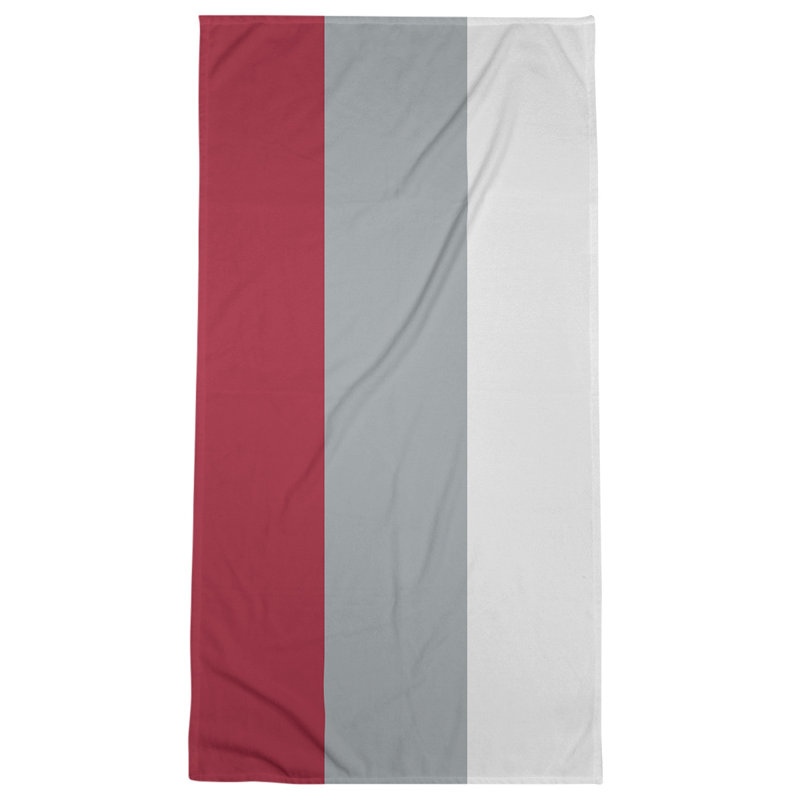 Cotton Blend Beach Towel, Red/Gray/White