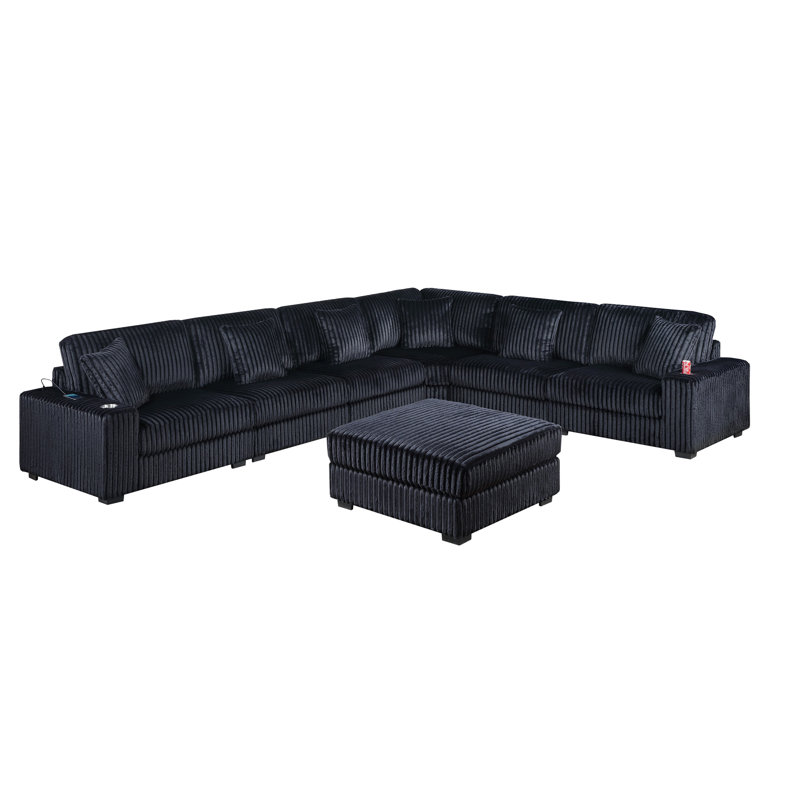 Ensemble de canapé modulaire en L 7 pi