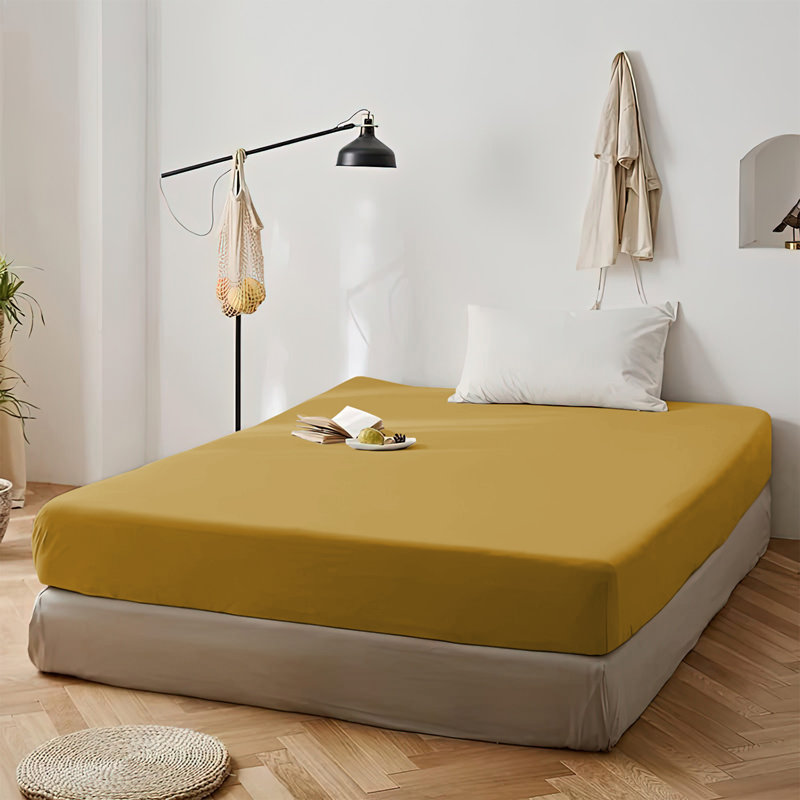 Super Soft Microfiber Deep Pocket Fitted Sheet, Ochre, Single (3')