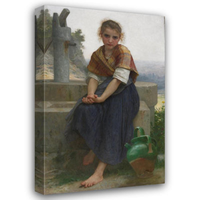 "The Broken Pitcher" by  William Bouguereau - Gallery Wrap Canvas Wall Art
