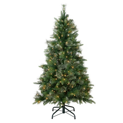 Arbre de Noël artificiel pin blanc 4,5 pi préinstallé Kingston Cashmere