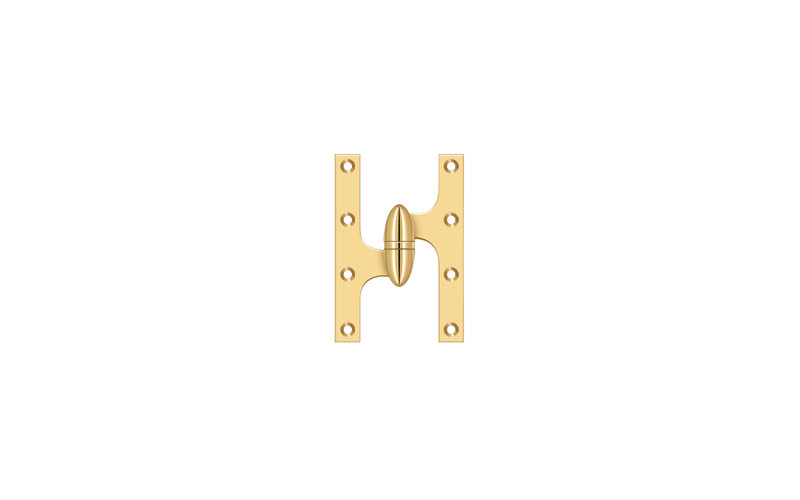 Deltana OK6040BCR003-L 6" x 4" Hinge in PVD Polished Brass