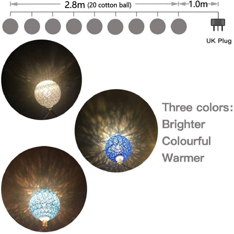 Brichelle 380cm LED 20 - Bulb Fairy String Light