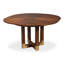 Round Walnut Wood Dining Table