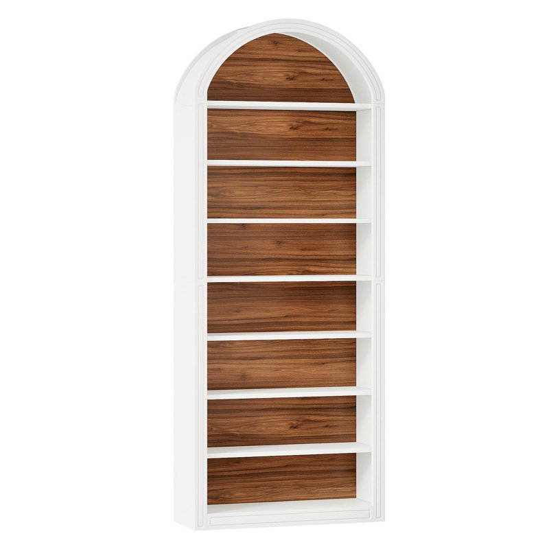 Étagère de rangement ouverte 79,53 "de haut à 8 niveaux blanche et brune pour salon, bureau, chambre à coucher, Blanc