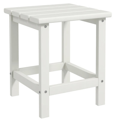 Table d'appoint de patio extérieure 15 po pour balcon, porche, table de bout de billard, piscine blanche, porche