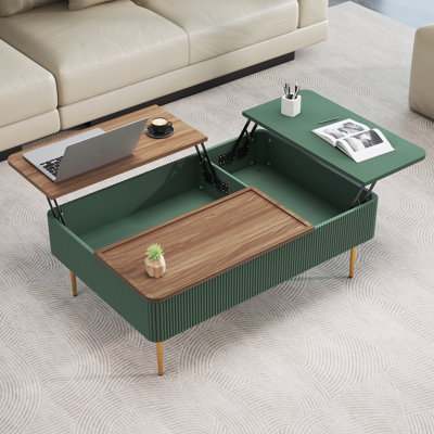 Table basse à plateau relevable avec 3 grandes armoires de salon