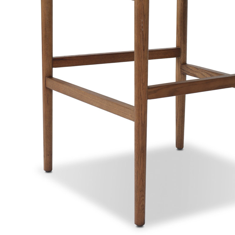 Tabouret de comptoir rembourré Kalista, Tissu havane brun Havana, Tabouret de bar (siège d'une hauteur de 31 po)
