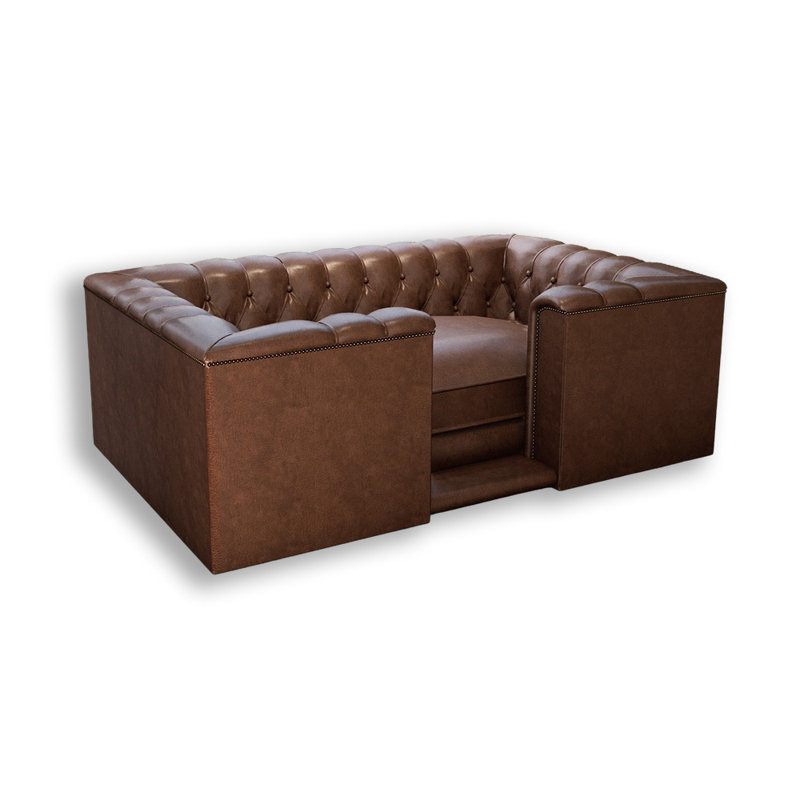 Glendo Faux Leather Pet Bed, Tan, 11.8cm H x 37cm W x 31.1cm D, Small (5-12kg)