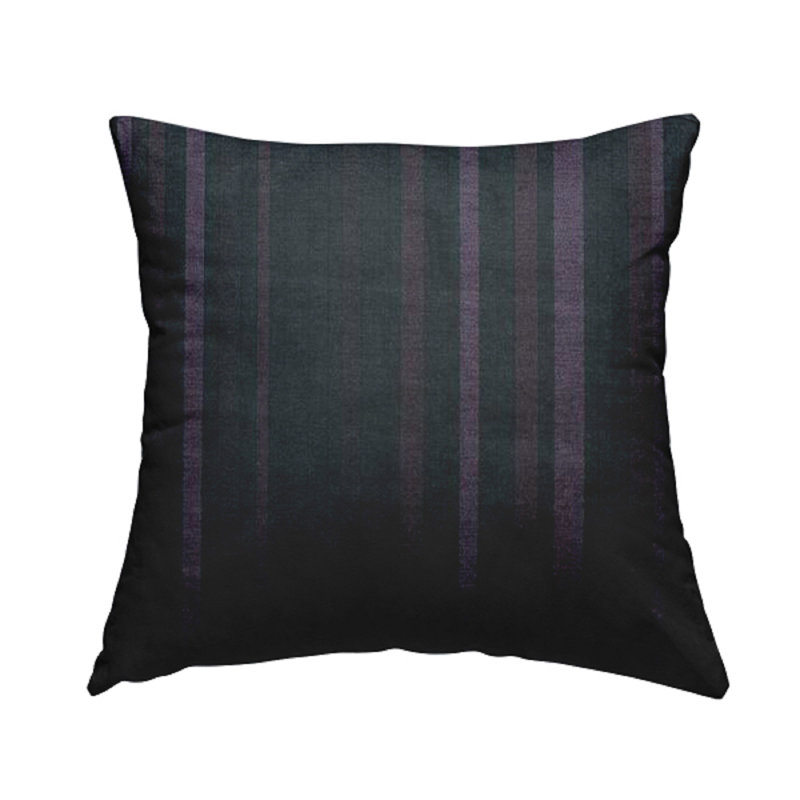 Campuzano Striped Rectangular Throw Cushion, Purple/Black