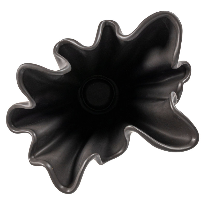 Hopewell Handmade Stoneware Table Vase, Matte Black