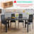 Latoyta Modern 5-Piece Rectangular Glass Top Dining Set with Cushioned Chairs-913626773