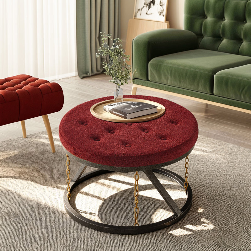 Abraham 23.6" Wide Tensegrity Ottoman Table, Red