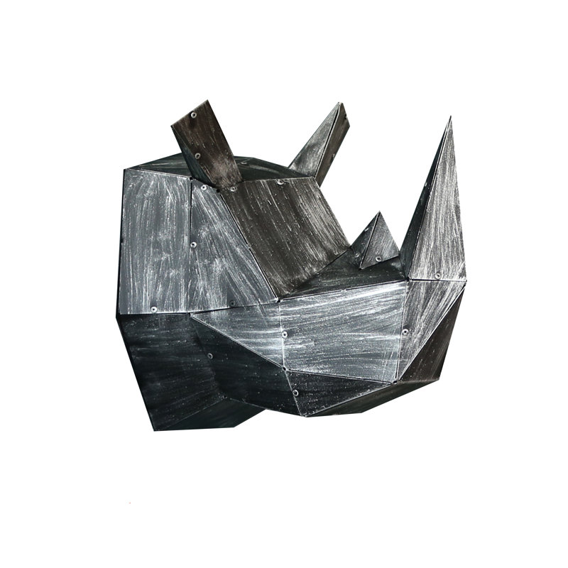 Animals Wall Decor on Metal, Black/Silver