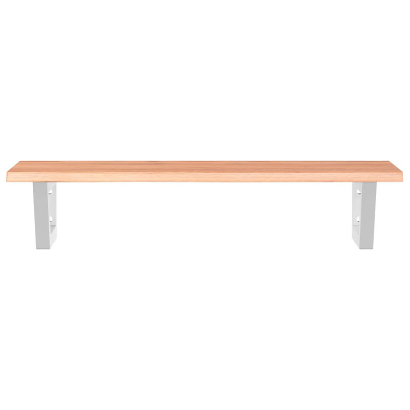 Bracket Shelf, 2cm H x 80cm W x 40cm D, White/Light Brown