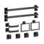 Ensemble de quincaillerie de salle de bain 10 pièces noir mat, barres à serviettes, supports et accessoires en acier inoxydable