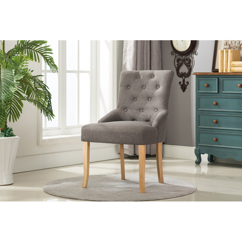 Bradman 51.5cm H Upholstered Side Chair, Grey, 2