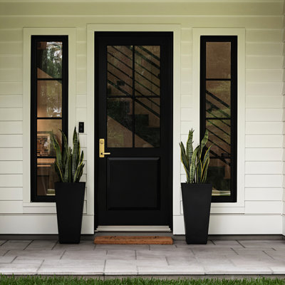 Black 22" Tall Planter Pots Of 2 For Indoor And Outdoor Use, With Drainage Holes, Water Level Monitor Automatic Watering Function A Magical Garden & 2, Featuring Inner Bucket Steady