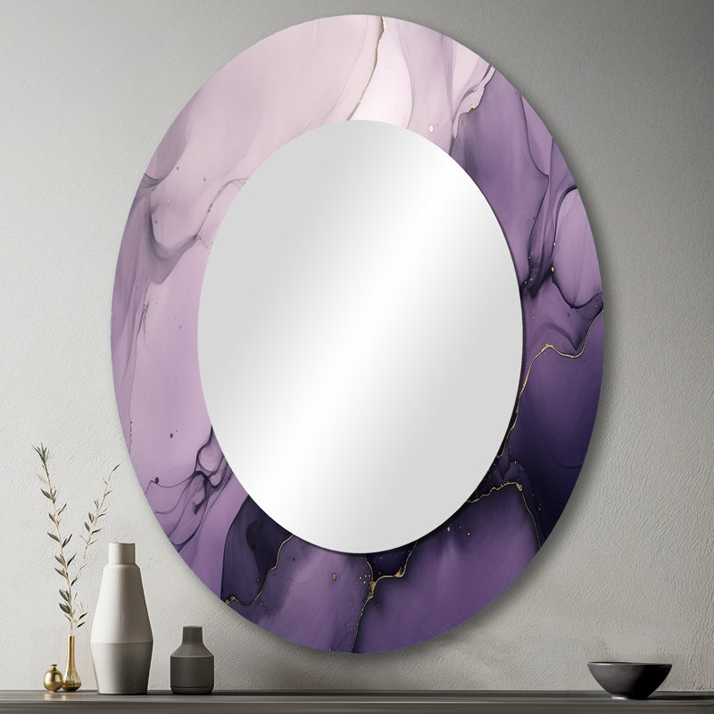 Maratha - Miroir abstrait en métal, 43 po x 33 po
