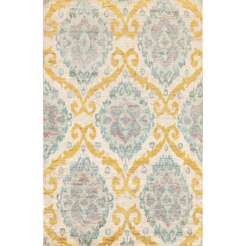 Tapis oriental abstrait Oushak noué à la main 5 x 8