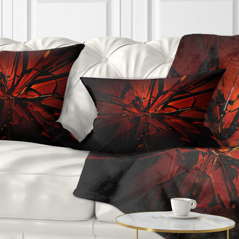 Coussin lombaire abstrait à motif abstrait en cristal 3D
