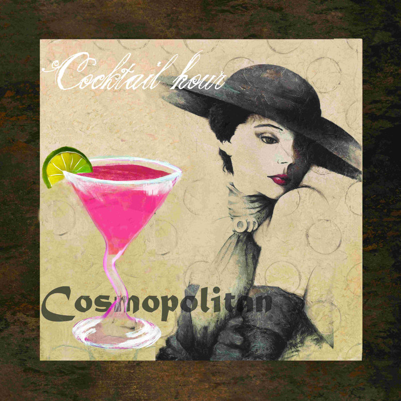 «Cocktail Hour 2», impression sur toile tendue, L 36 po x H 36 po