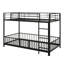 Lit superposé avec porte coulissante, cadre de lit superposé en métal avec barrière de sécurité et échelle pour enfants-2003382691-2003382689
