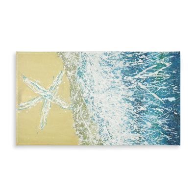 Left Side Seastar Tablecloth - Beach Beige Indoor Outdoor Decor