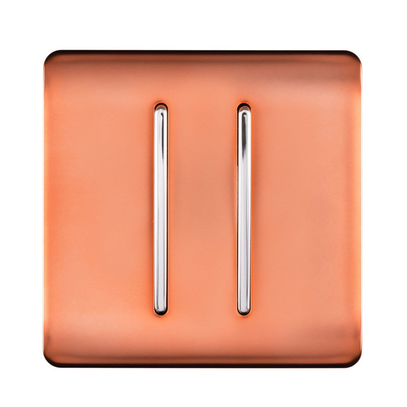 Trendi Switch 2 Gang Intermediate Rocket Light Switch, Copper
