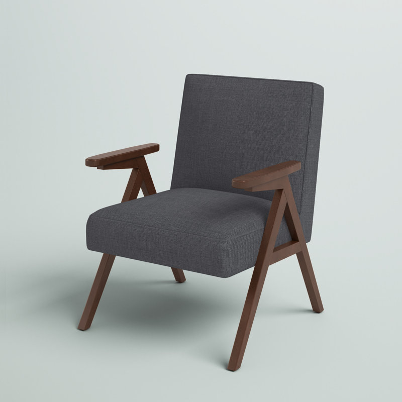 Fauteuil l 27,6 po Paolucci, Lin gris foncé