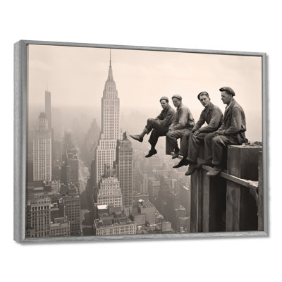 Vintage New York Empire State Building Workers - New York Wall Art