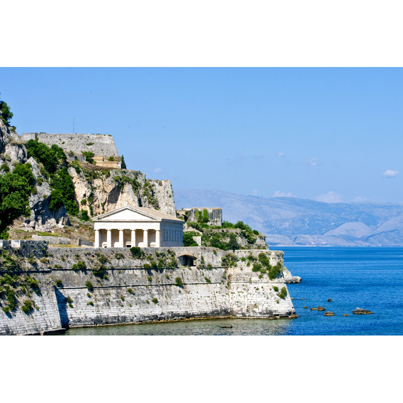 Greek Temple On Coast Of Corfu - Wrapped Canvas Print, 61cm H x 91cm W x 3.8cm D