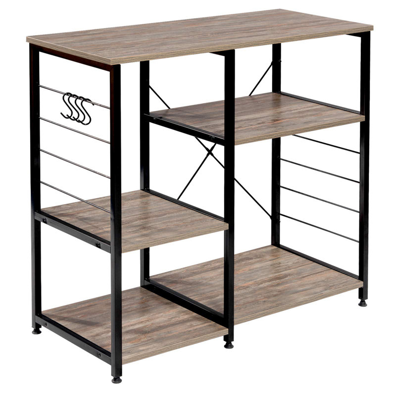 Midgard 90cm 5 Shelf Shelving Unit, Dark Wood