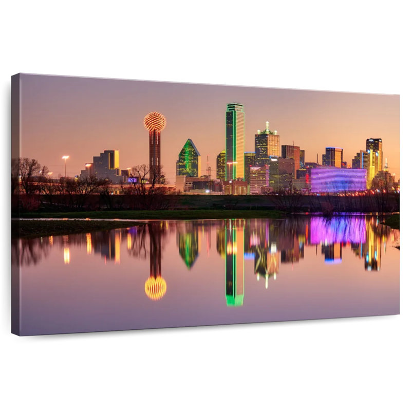 Sireci Dallas Night Skyline, 8" H x 12" W