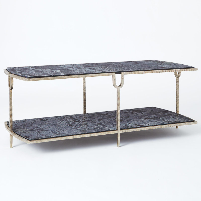 Table basse Curve, Nickel, Noir