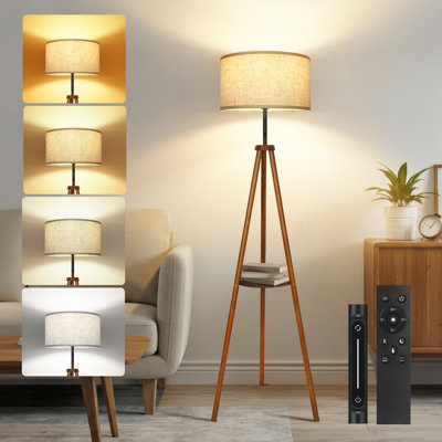 156cm Walnut Tripod Floor Lamp