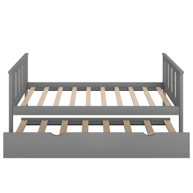 Lit de jour simple avec lit gigogne, Simple, gris