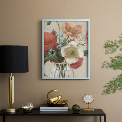 «Poppy Time I», reproduction encadrée - bois massif