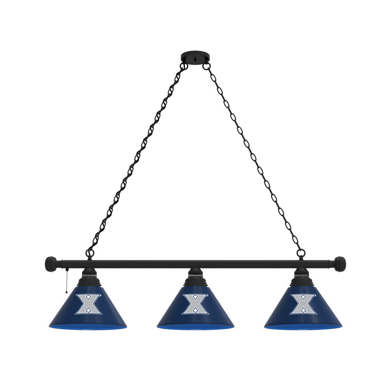 3 - Light Pool Table Lights Pendant, Black, Xavier Musketeers