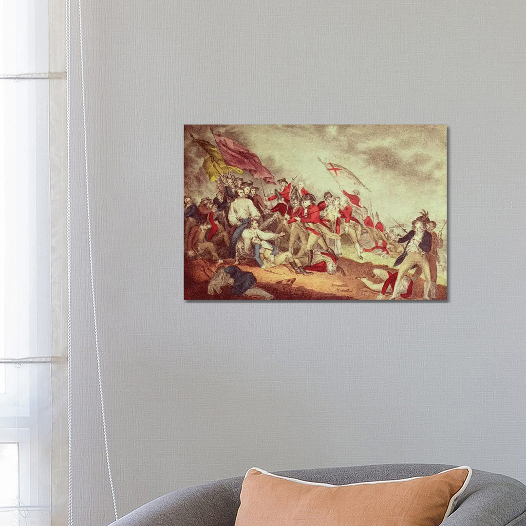 Battle At Bunker's Hill von Currier & Ives - Galerie-umwickelte Leinwand Giclée auf Leinwand