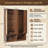 Farmhouse Style 55.1"W Walnut Finish Hall Tree with Rattan Cabinet Doors, Adjustable Inner Shelves and 6 Coat Hooks, 4-in-1 Entryway Storage Bench Cabinet for Living Room & Mudroom-970716230