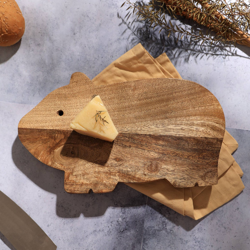 Wood Chopping Board | Rabbit Serving & Cutting Board | 11X6.5"