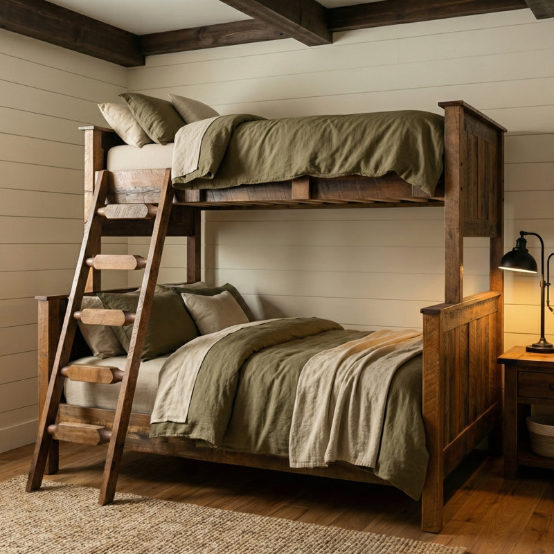 Lit superposé à panneaux Fireside Lodge Barnwood - Double / Double