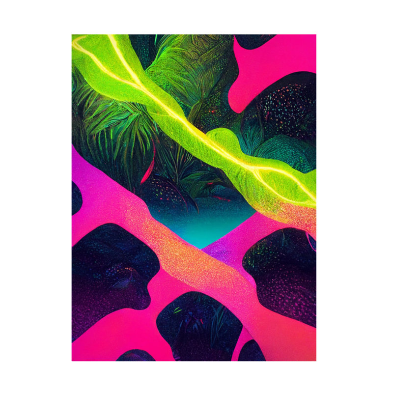 Art mural sur toile tendue - motif mural «Jungle 13» de Wumples pour décor de salon, de chambre à coucher ou de bureau - 24 x 32