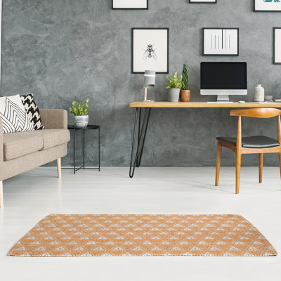 Tapis d’arbre minimaliste jaune/gris