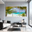 Palmiers, plage tropicale, palmiers, vagues de sable, ciel de sable, ensemble de 3 impressions sur toile-2049390541